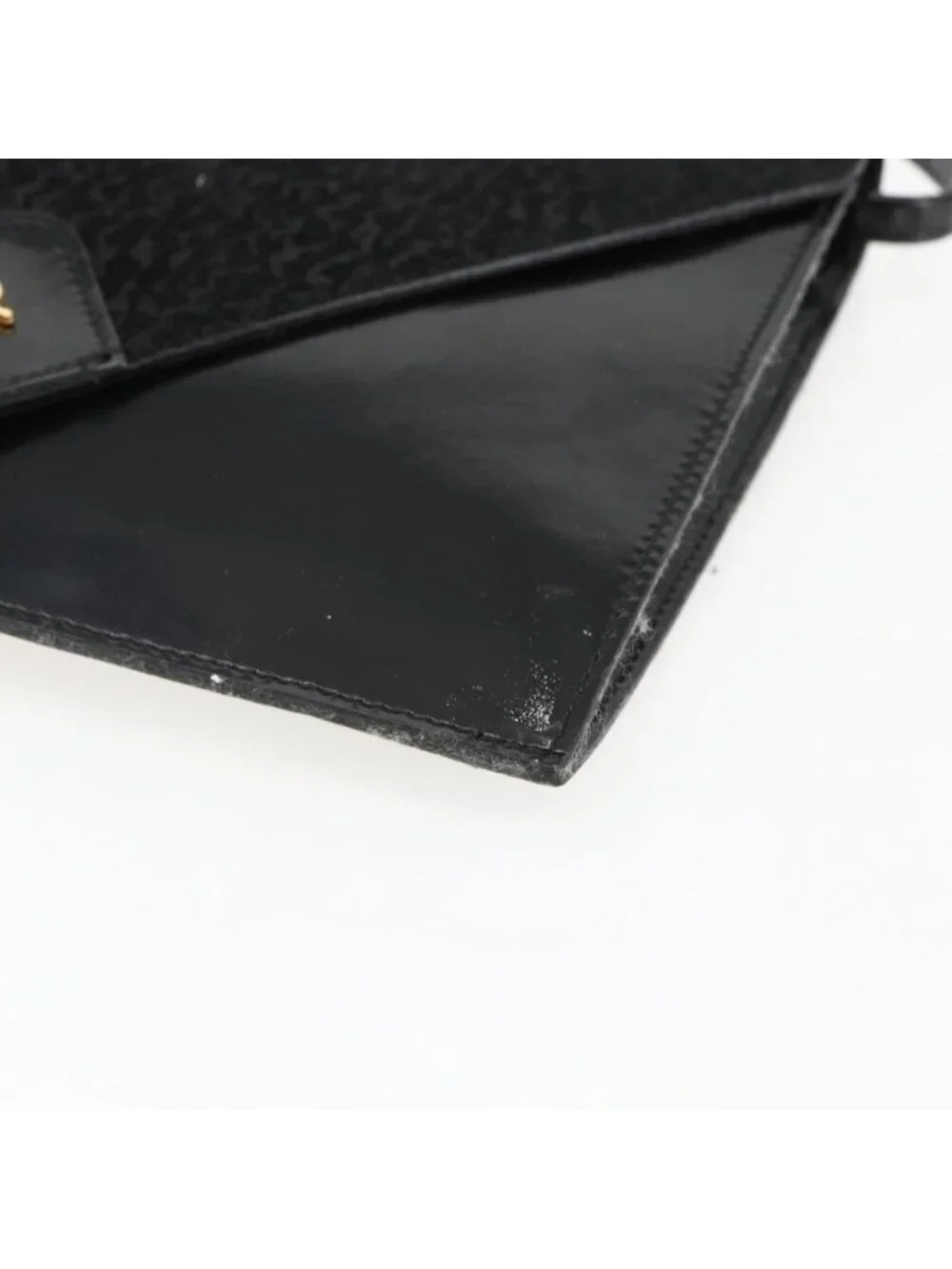 Authentic Christian Dior Shoulder Bag Leather Black Gold - Picture 2 of 16